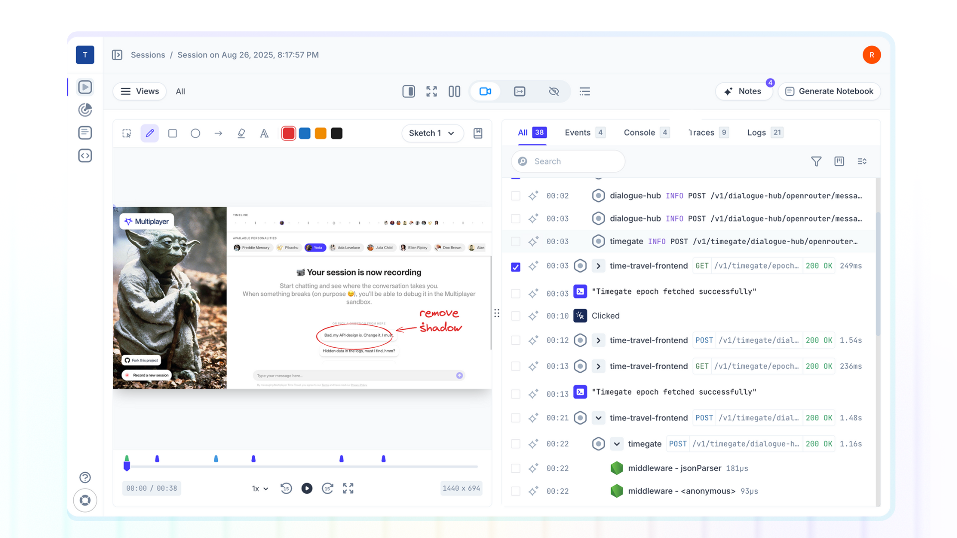 Full stack session recordings: end-to-end visibility in a single click