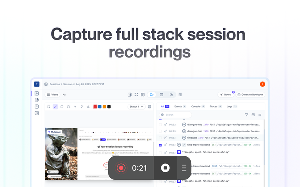 Full stack session recordings: end-to-end visibility in a single click