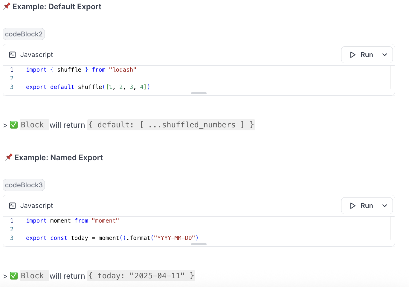 import/export functionality