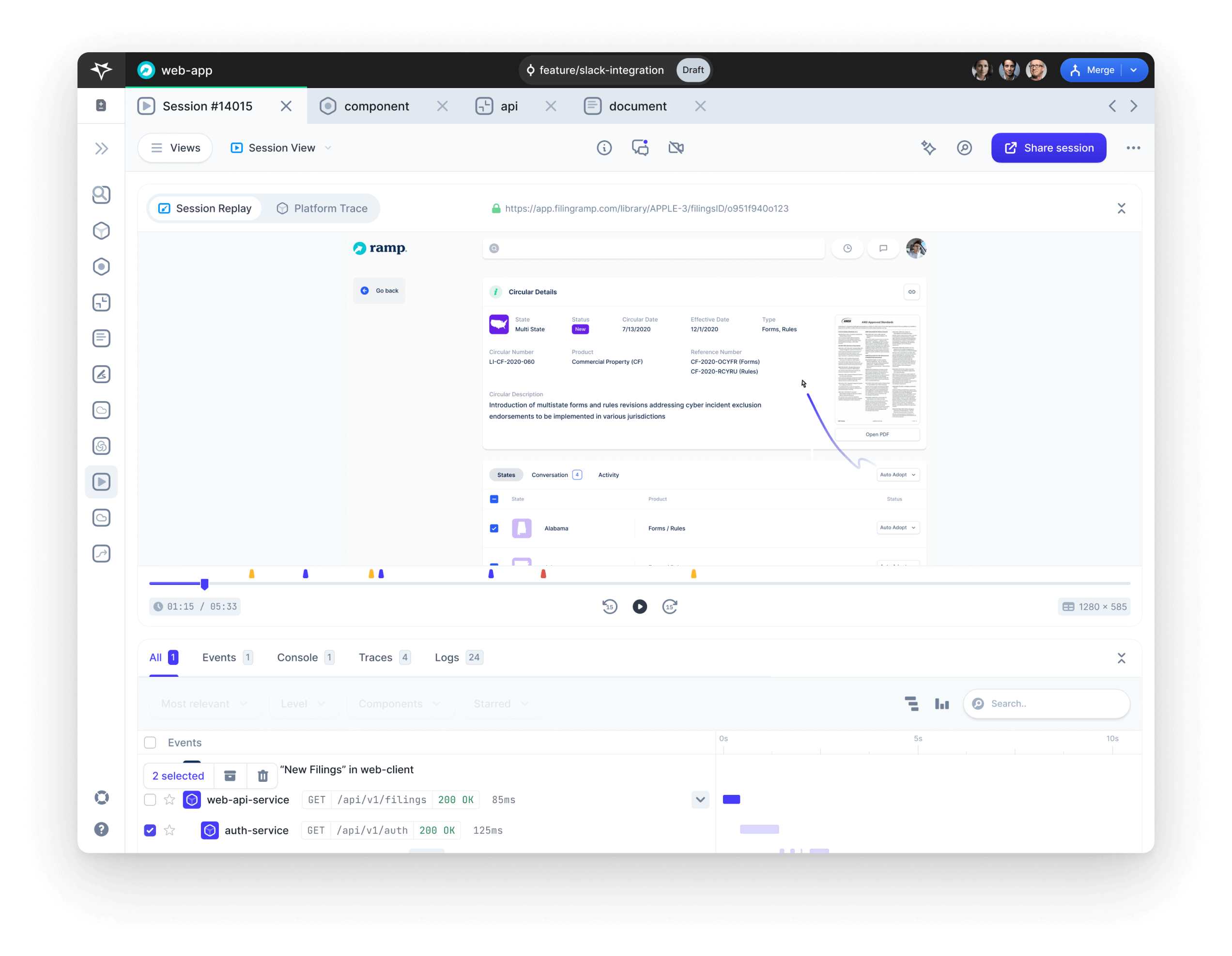 Screenshot of Platform Debugger