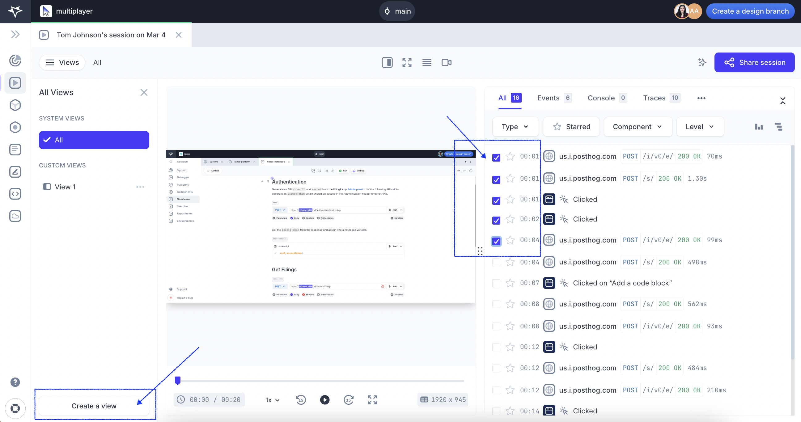 Screenshot of Platform Debugger custom views