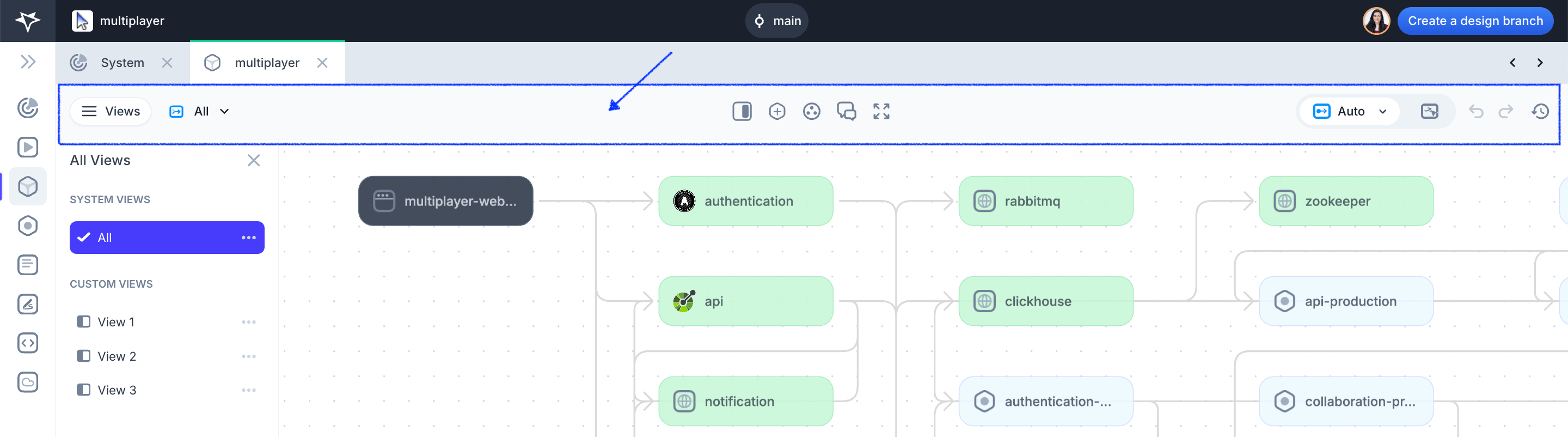 Screenshot of Platforms top navigation bar