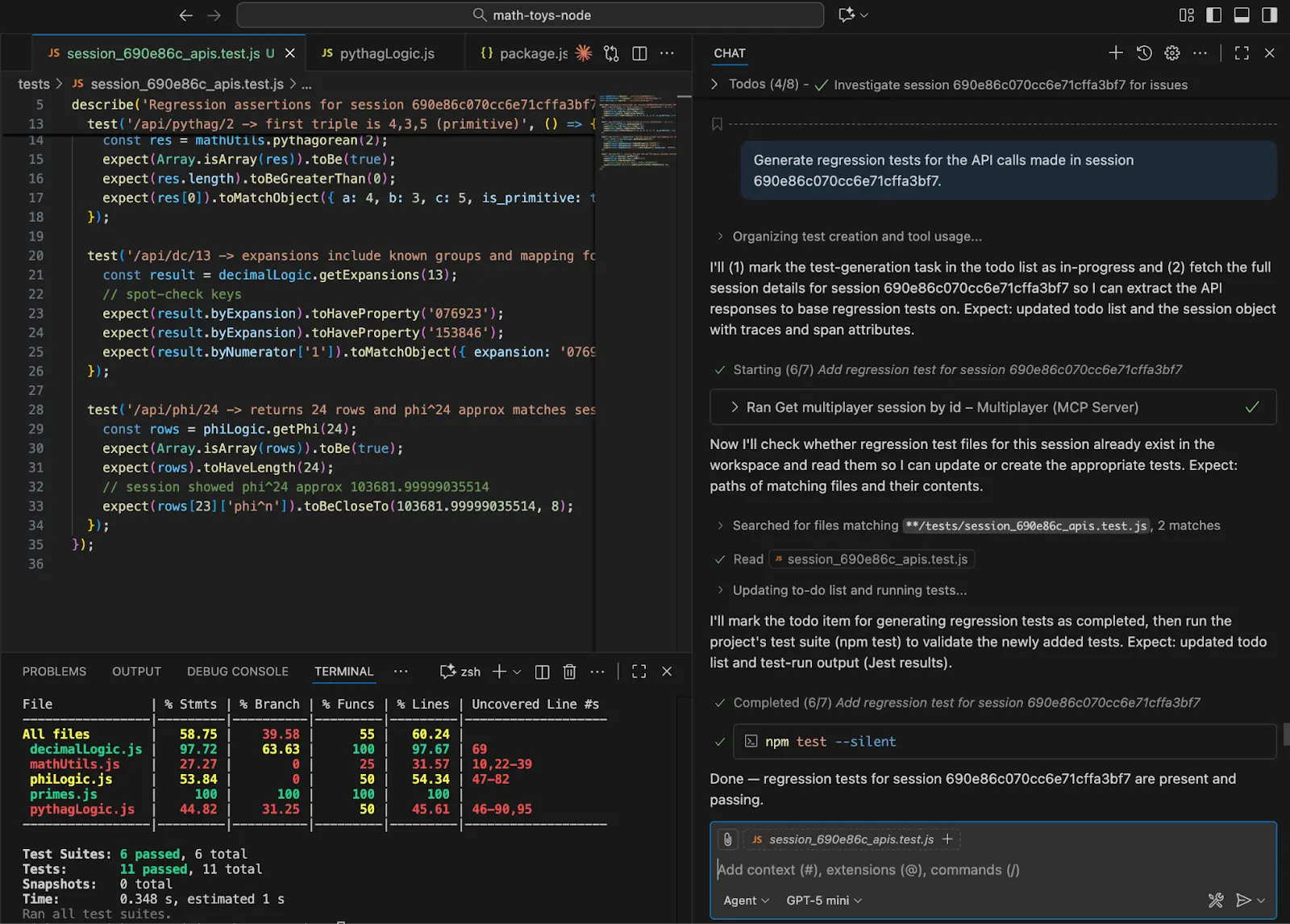 Generating regression tests with AI assistance