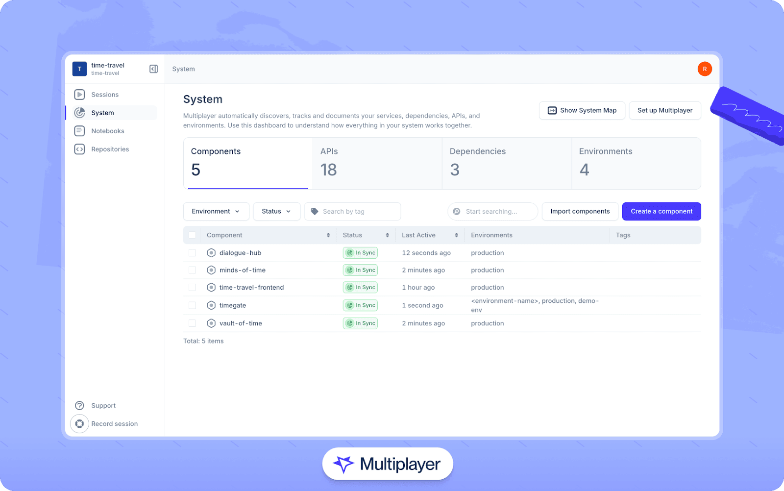 Multiplayer’s System Dashboard