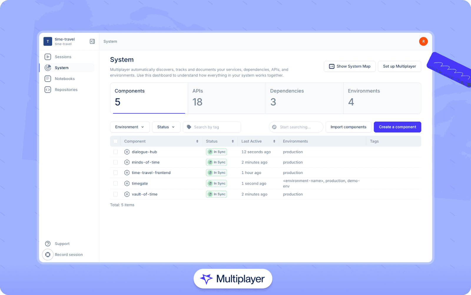 Multiplayer’s System Dashboard