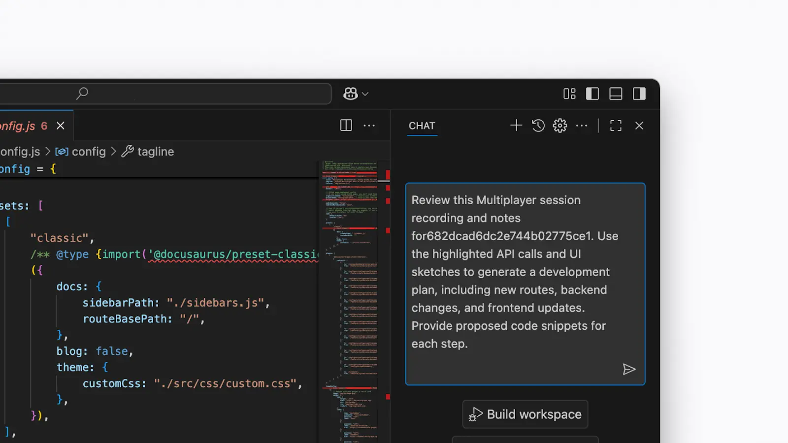 Example AI prompt to create a development plan from a session recording