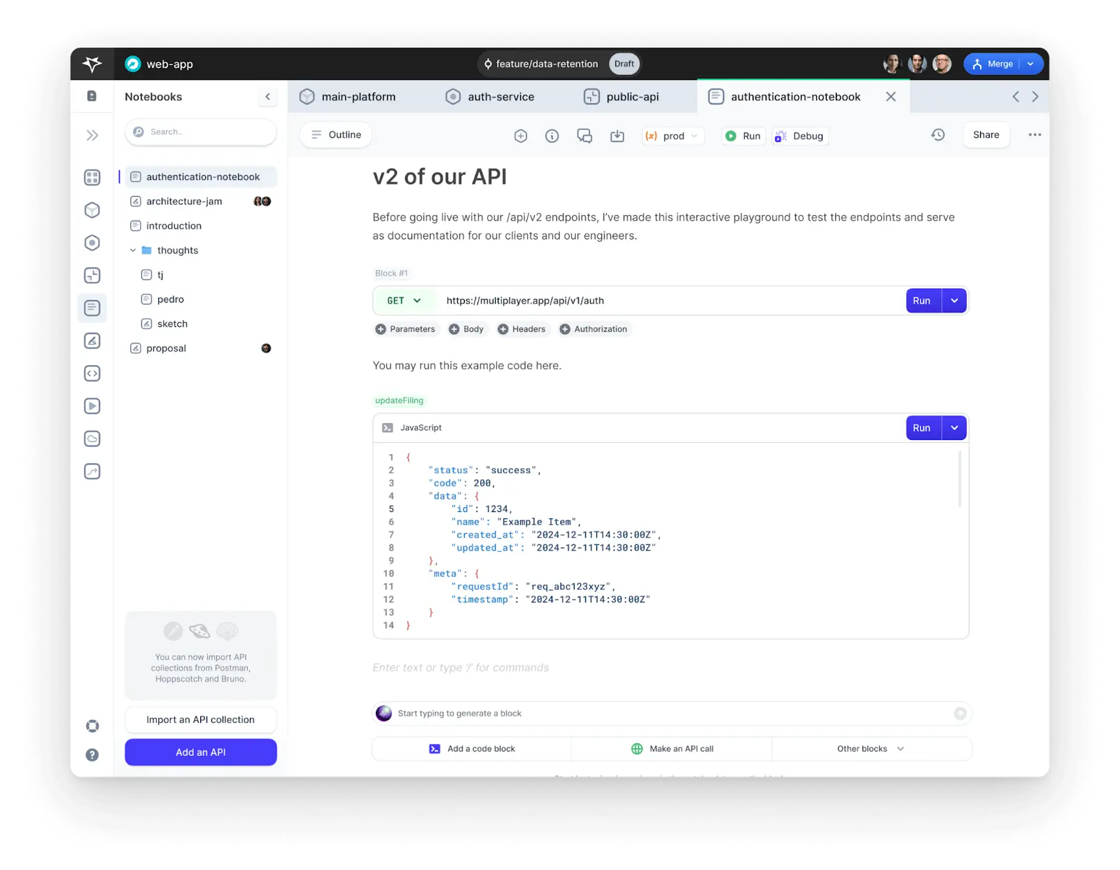 Multiplayer’s Platform Notebooks