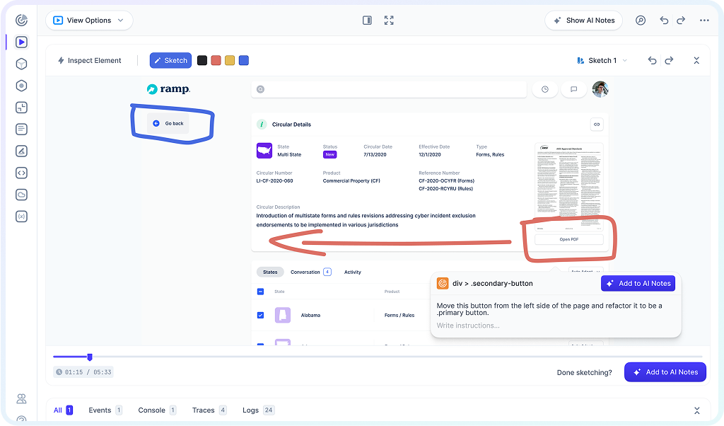 Annotate your replays with sketches and comments